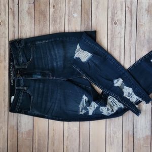 American Eagle super high-rise jegging super super stretch x4 raw hem